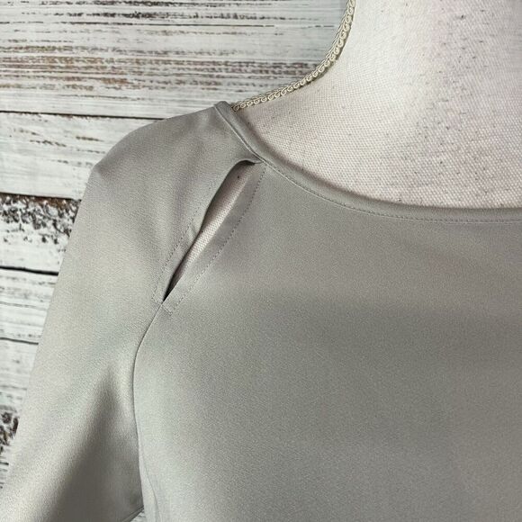 Banana Republic Dress size Small Light Gray Crepe Knee Wedding Church Dinner - Picture 7 of 11